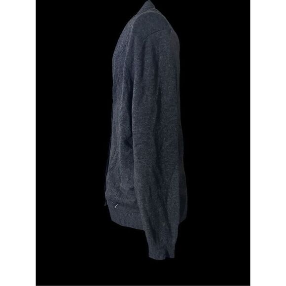 Vintage 70s Jaeger Grey Lambswool, Cashmere, and camel hair Cardigan Sweater Siz - Picture 2 of 10